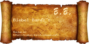 Biebel Barót névjegykártya